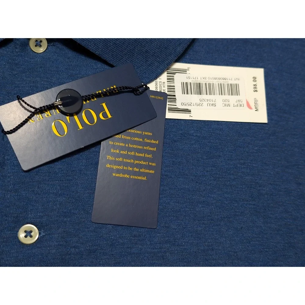 POLO RALPH LAUREN Short Sleeve Shirt Soft Touch Blue 3XLT 3XL Tall ~ New